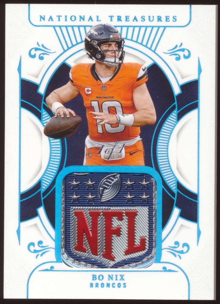 2025 NATIONAL TREASURES BO NIX TRUE NFL SHIELD 1/1!