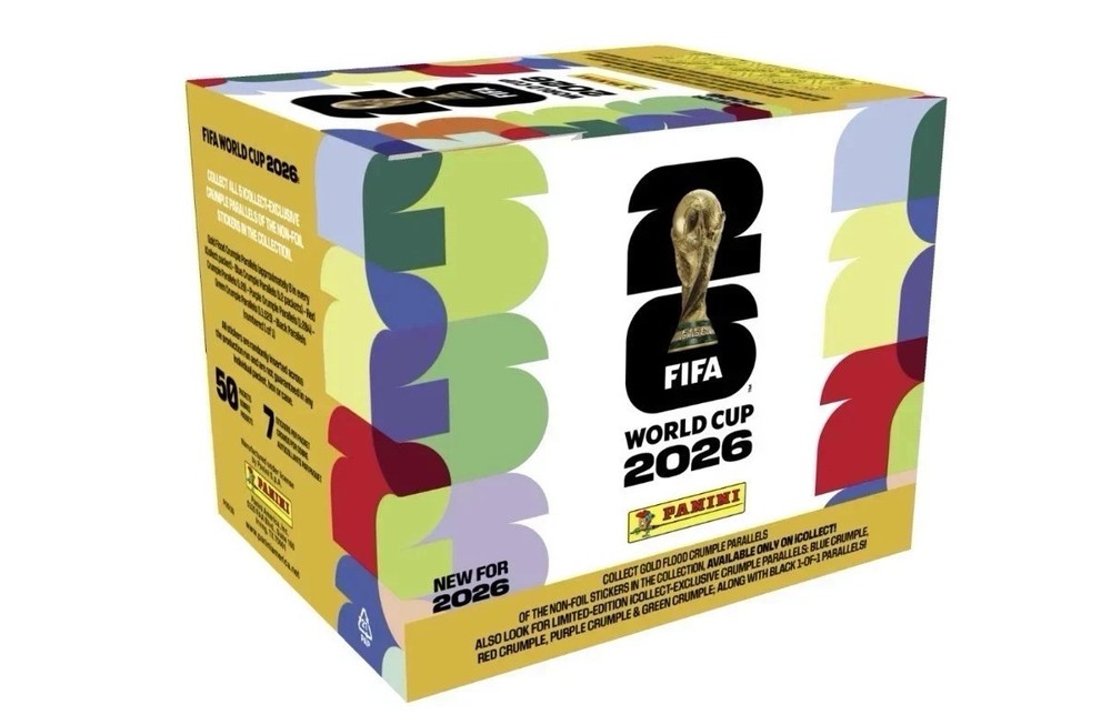 2026 Panini FIFA World Cup Sticker Box Collection- 50 Pack Box Gold Limited