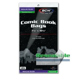 1000 Resealable BCW Regular/ Silver Comic Book Bags Protection Sleeves Long Term