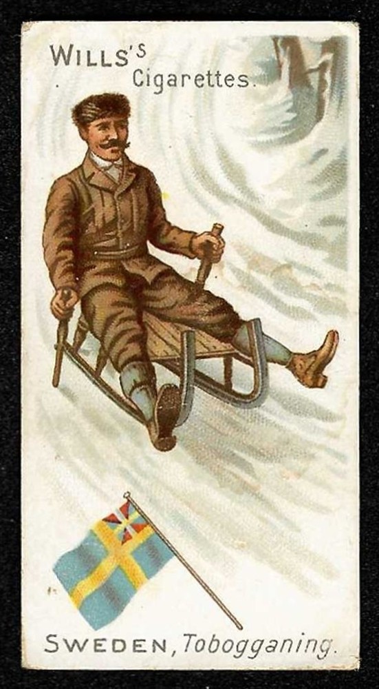 1900 SWEDEN, TOBOGGANING Wills Sports Of All Nations CAPSTAN NAVY CUT #48