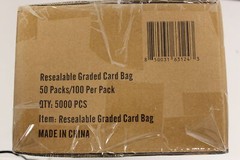 (5000) Humongous Hoard Resealable Graded Card Bags — 50 Packs of 100 Case