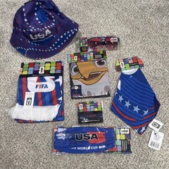 USA FIFA World Cup Officially Licensed Soccer Fan Gear Bundle Blue Red White