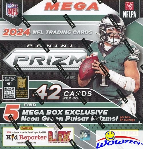 2024 Panini PRIZM Football Factory Sealed MEGA Box-NEON GREEN PULSAR PRIZMS!