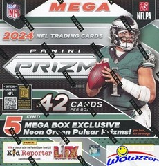 2024 Panini PRIZM Football Factory Sealed MEGA Box-NEON GREEN PULSAR PRIZMS!