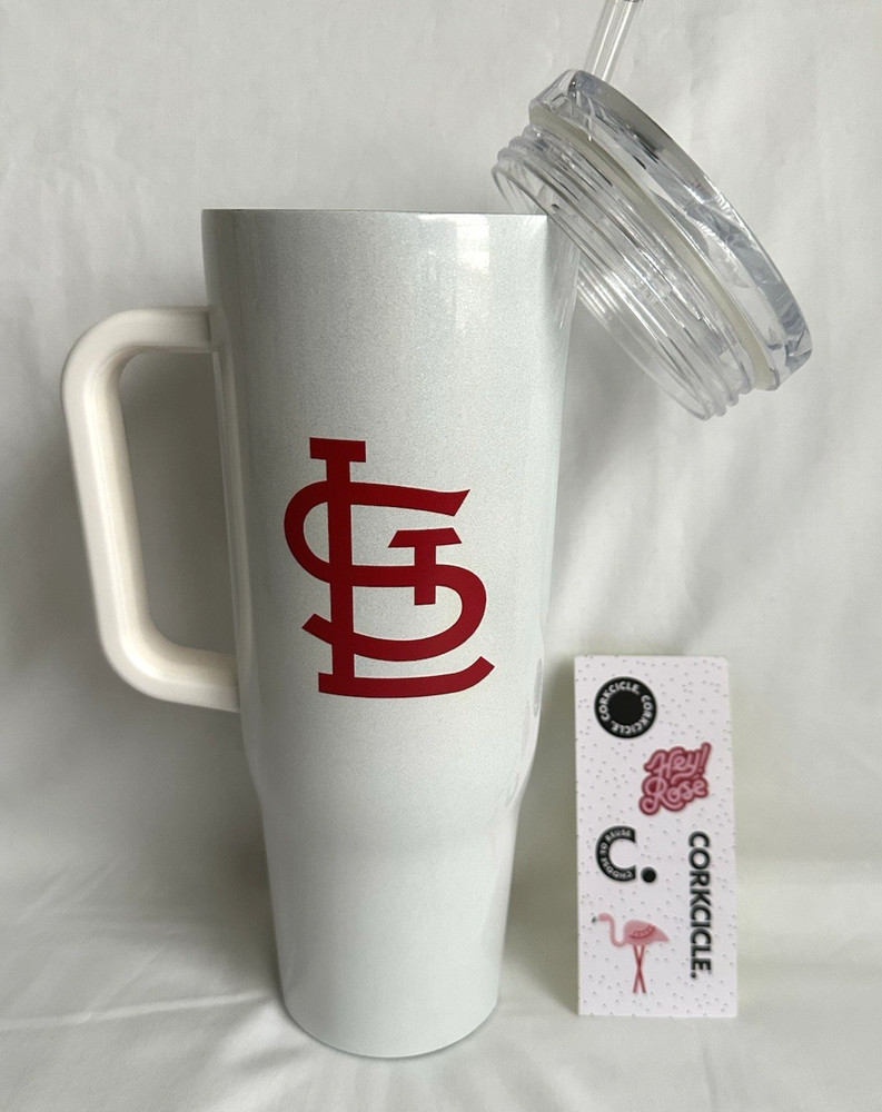 St. Louis Cardinals STL White Sparkle CORKCICLE 40oz CRUISER Tumbler NEW