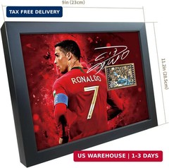 sufenvera Signed CR7 Cristiano Ronaldo Framed Photo Collage Poster 10×8 Inch,Juv