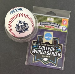 2026 NCAA MEN’S COLLEGE WORLD SERIES OFFICIAL BASEBALL + JERSEY PATCH COMBO
