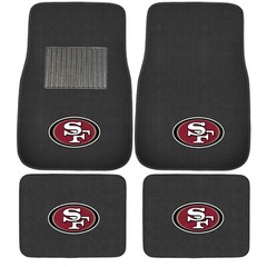 4PC NFL San Francisco 49ers Car Truck Black All Weather Carpet Floor Mats Set