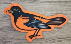 Vintage 5″ Baltimore Orioles Bird Logo Fabric Sticker (Patch) NEW NOS