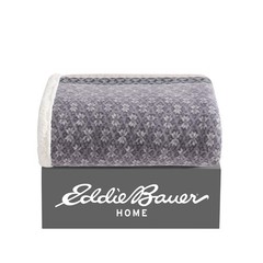 Eddie Bauer — Throw Blanket, Brushed Fleece & 50″ x 70″, Fair Isle Dark Steel