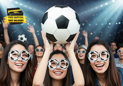 5Pcs World Soccer Tournament Themed Eyeglasses Soccer Fan Glasses for World Cup
