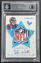DESHAUN WATSON BGS 2019 FLAWLESS STAR SWATCH NFL SHIELD PATCH AUTO PLATINUM 1/1