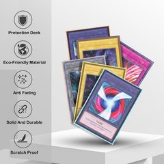 FOTEEMO 200 Count Yu-Gi-Oh Card Sleeves — Black, 62 * 89mm, 62*89mm, Black
