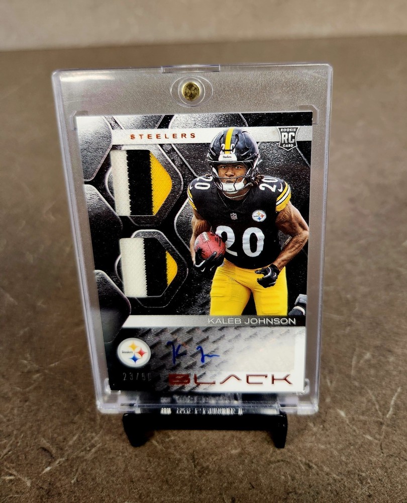 2025 Panini Black Rookie Signature Materials Kaleb Johnson #RSM-KJN /50