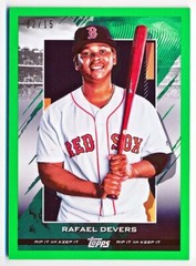 2020 Topps RIP Rafael Devers Green Unripped Rip Card #32 (xx/15) — QTY AVAIL