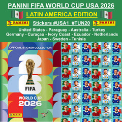 VERSION LATINA Panini FIFA World Cup 2026 Stickers #USA1 — #TUN20