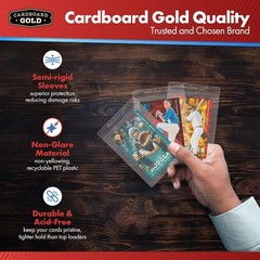 Cardboard Gold Card Saver 1-200Count — Semi Rigid Card Holder, Trading Card Prot