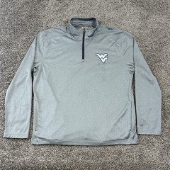 Champion WVU Mountaineers 1/4 Zip Pullover 2XL Gray West Virginia