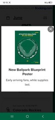A’s SGA Stadium Blue Print 6/13/2026 Athletics Las Vegas Approx. 18×24