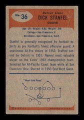 1955 Bowman #36 Dick Stanfel RC VGEX X3483867