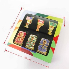 FIFA World Cup CAN MEX USA 6-Piece Enamel Pin Set 2026 Mascot & Logo Badges Gift