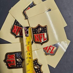 1 Gold NFL Shield MVP Iron On Plastic Jersey Patch, limited time, New