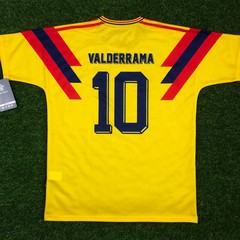 Colombia, Men’s Retro Soccer Jersey, 1990, Valderrama #10 (Tallaje Grande)
