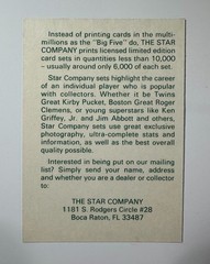1989 Star Company KEN GRIFFEY, Jr Limited Edition PROMO Card, most scarce of all