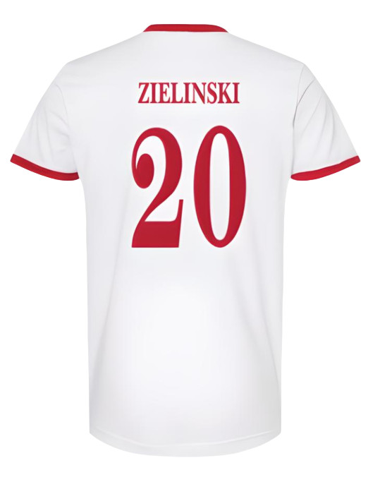 Zielinski #20 T-Shirt Polska With Eagle Euro 2024 Soccer Poland Jersey Style