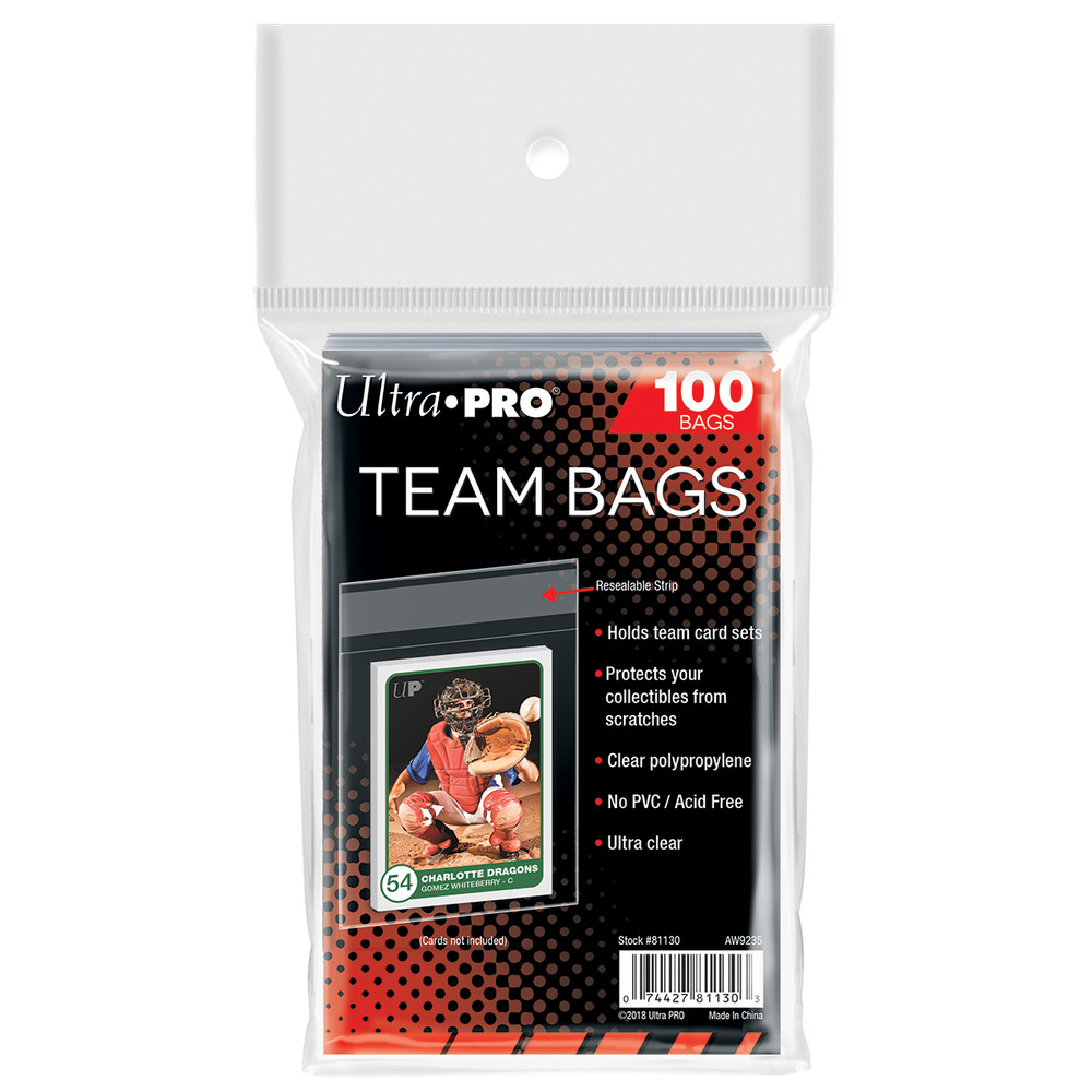 Ultra PRO Premium 3-3/8in x 3-7/8in Team Bags Resealable Sleeves (100ct)