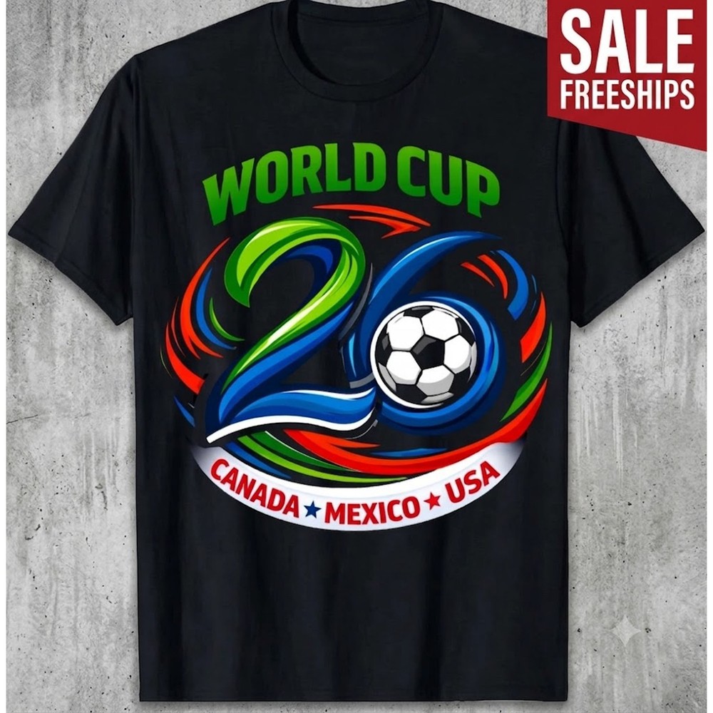 World Cup 2026 Soccer Shirt USA Mexico Canada Fan Tee Football Gift S-5XL FREESH