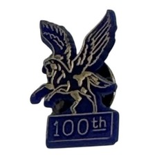 1974 Kentucky Derby Festival Pegasus Pin 100th Anniversary Gold Blue Plastic VTG