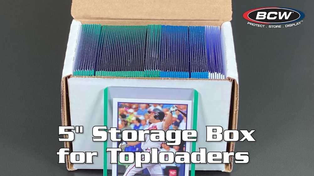1 BCW Toploaders Cards Storage Box 5″ Hold 75 Semi Rigid Holders Sport / Gaming