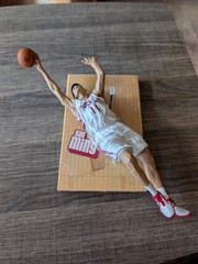 McFarlane Series 5 NBA Yao Ming Rockets White Jersey Action Figure with back rod