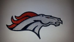 Denver Broncos Embroidered PATCH~4 1/2″ x 2 3/8″~Iron or Sew~NFL~