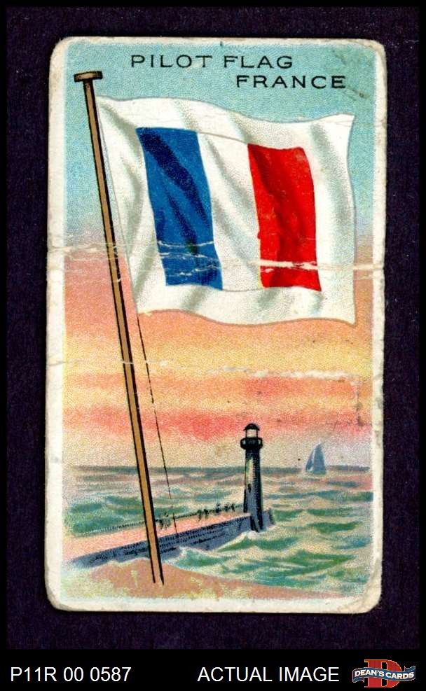 1911 Flags of All Nations T59 France Pilot Flag 1 — POOR