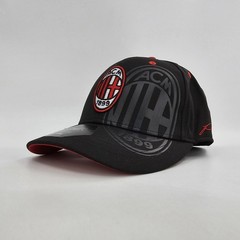 AC Milan 1899 Serie A Fi Collection Mens Stretch S/M Cap Black NEW