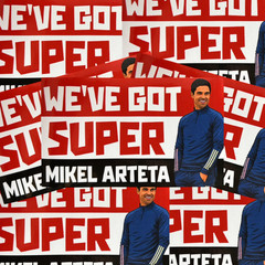 Arsenal Inspired Stickers | 10x6cm | We’ve Got Super Mikel Arteta | Champions