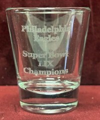 PHILADELPHIA EAGLES SUPER BOWL LIX CHAMPIONS 2 OZ HEAVY DUTY SHOT GLASS