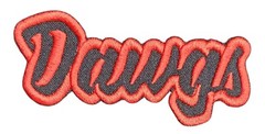 Georgia Dawgs Text Embroidered Applique Iron On Patch Various Sizes Customize