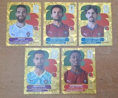 2026 Panini World Cup Stickers Gold Crumple Team Portugal Lot (5) Ships Free