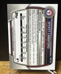 2023 Bowman Draft — Chrome Wyatt Langford #BDC-106 Refractor (RC)