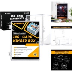 10-Pack 100-Count Hinged Trading Card Storage Boxes — Clear Deck Case Collection