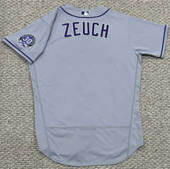 NO # ZEUCH SIZE 46 2023 COLORADO ROCKIES ROAD GRAY GAME JERSEY ISSUED NWOT MLB