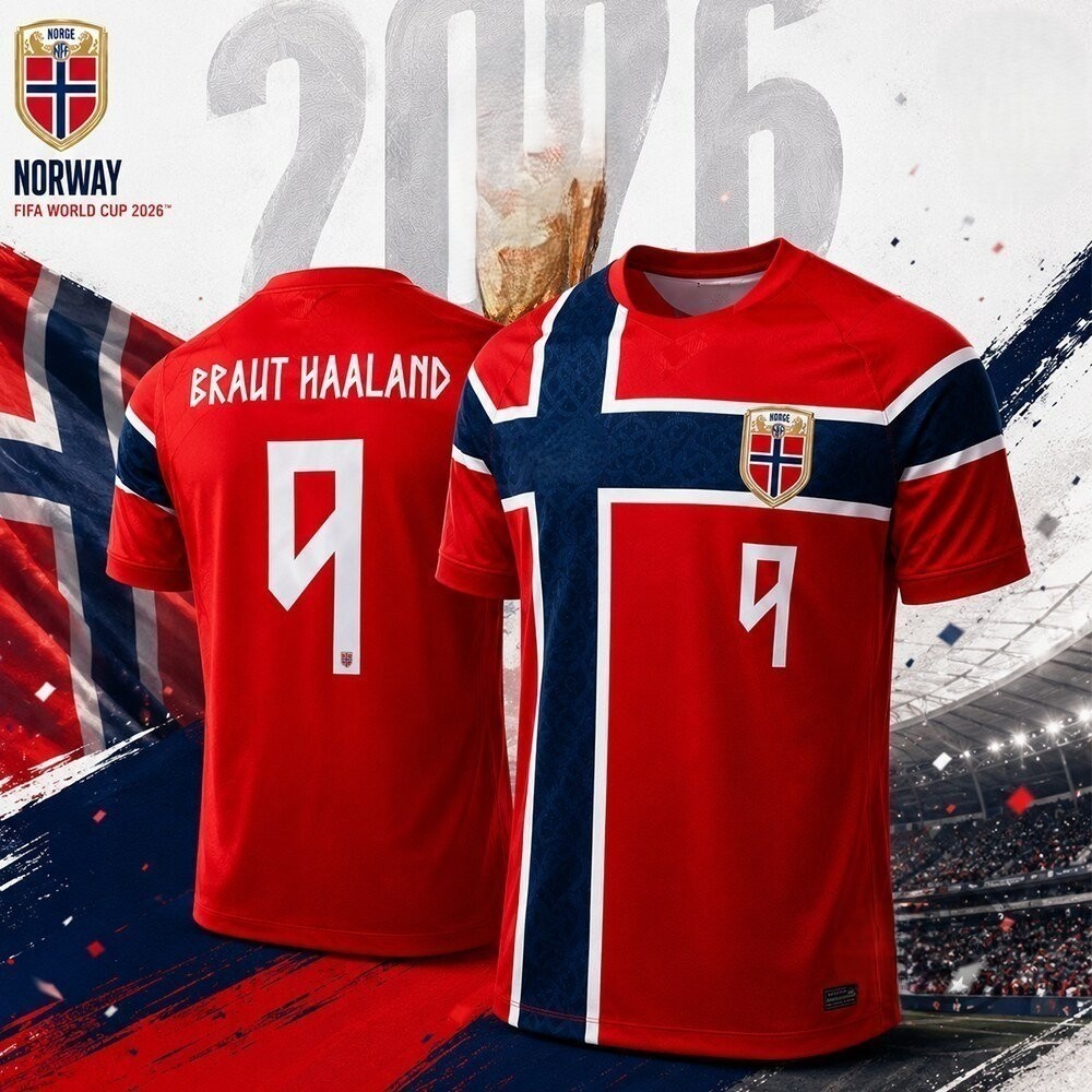 HOT ITEM! Braut Haaland Norway 2026 WC Home Jersey Soccer Fan Gift, size S-2XL.