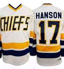 Reggie Hanson Brothers #16 #17 #18 Charlestown Chiefs Hockey Jersey Youth/Men