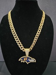 Baltimore Ravens Cuban Link Chain Luxury Iced Out Crystal 24″ Necklace 3