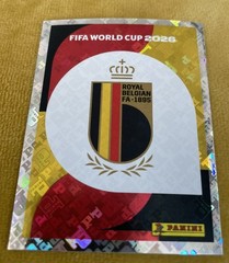 2026 #BEL 1 BELGIUM FOIL BADGE GROUP G PANINI STICKER FIFA WORLD CUP 26 EXC