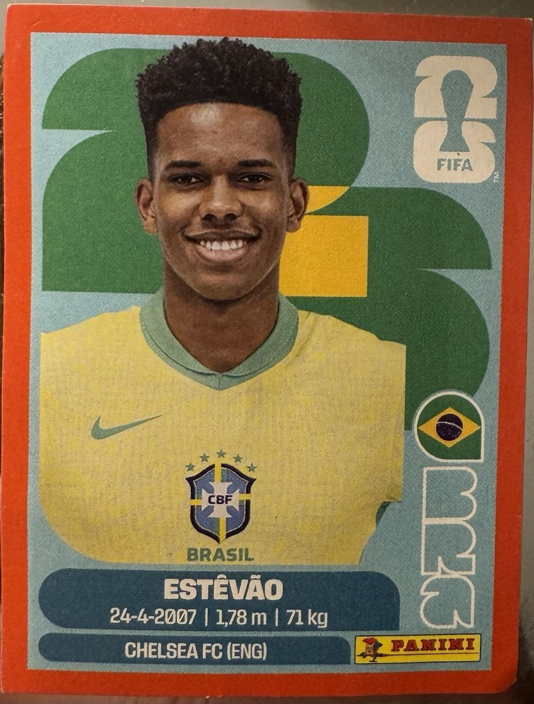 2026 Panini FIFA World Cup Sticker Red ESTEVAO Brazil #BRA20