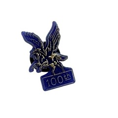 1974 Kentucky Derby Festival Pegasus Pin 100th Anniversary Gold Blue Plastic VTG